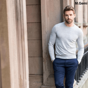 Picture of model wearing jumper and jeans - picture from M.Gemi