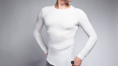 Long sleeve white micro modal undershirt