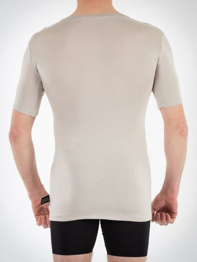 Picture of the back of the sweat protect undershirt in grey